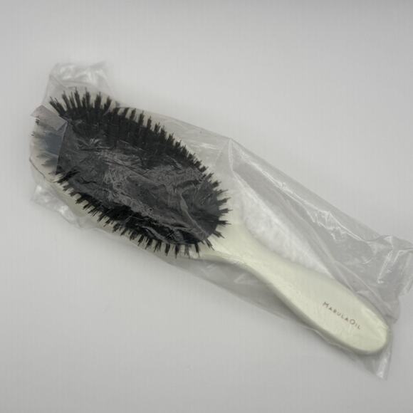 Marula Oil Classic Boar Bristle Hair Brush White Handle Gentle Detangling Shine - Picture 2 of 4